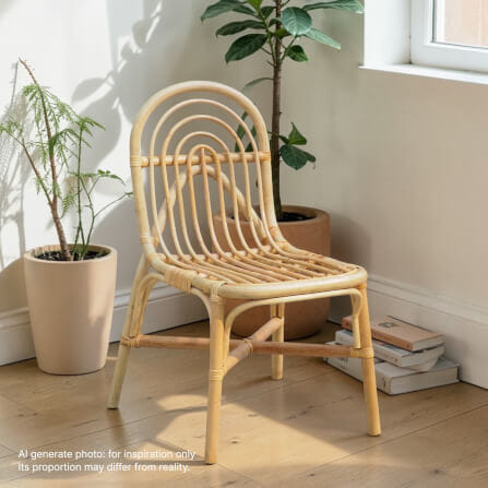เก้าอี้ทานข้าว หวายแท้ PISAMAI รุ่น LEK DINING CHAIR ขนาด 42*55*88 ซม. สีธรรมชาติ_5